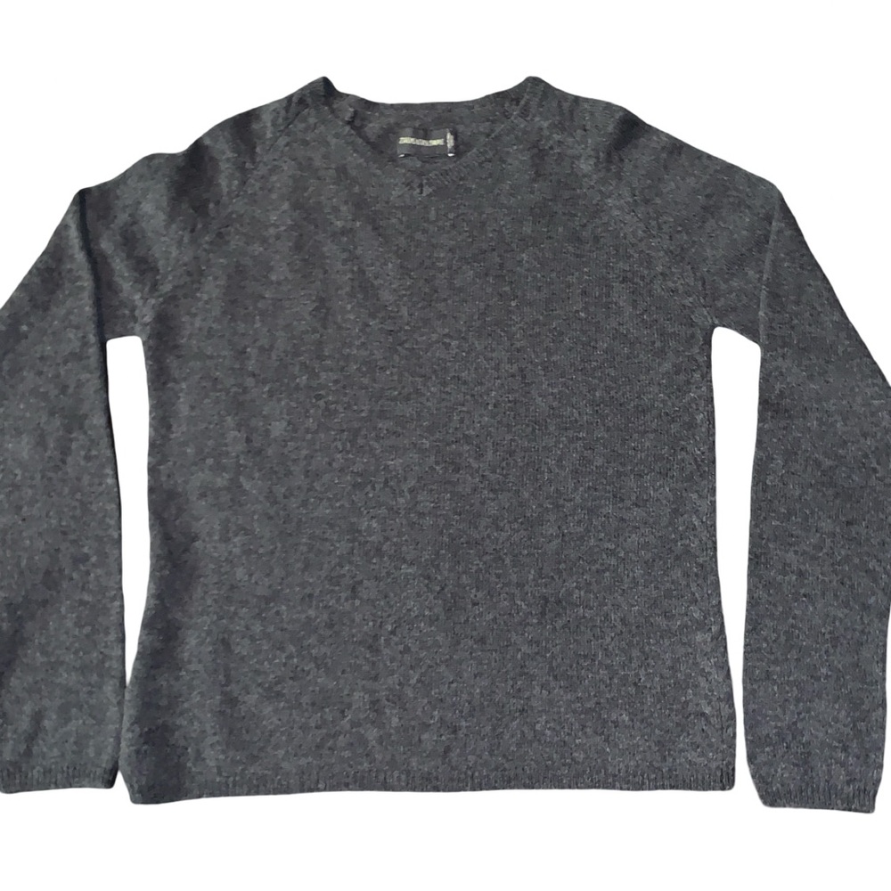 Zadig & Voltaire Dark Gray wool Crewneck Sweater Sz M preppy designer old money